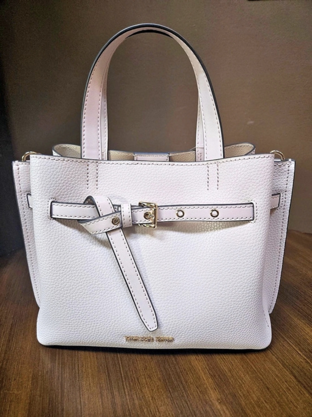Michael Kors Emilia Small Pebbled Leather Satchel Pink